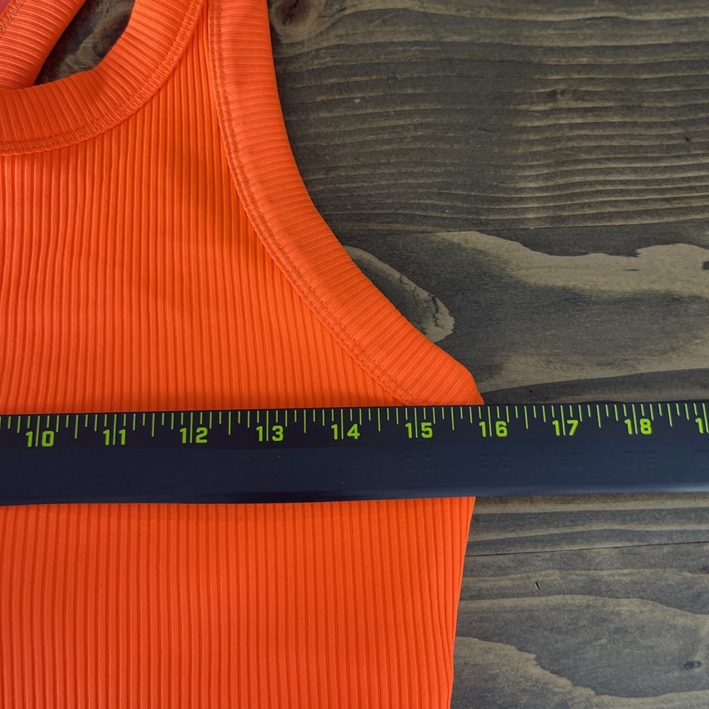 Free People Neon Orange Ribbed Cropped Tank - Picture 5 of 10